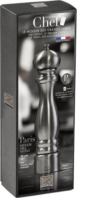 Mulli piperit Peugeot Paris Chef, 22cm, çelik inoks, argjend