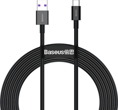 Kabllo USB Baseus CATYS-A01, USB-A me USB-C, 2 metra, e zezë