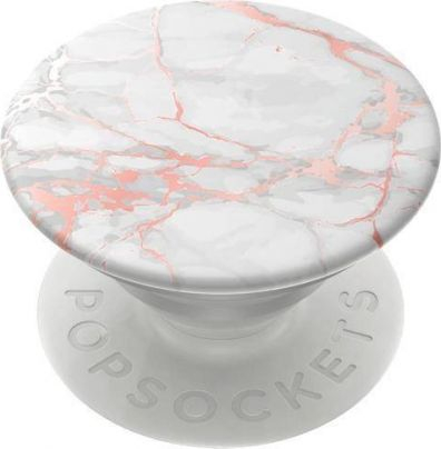 Mbajtëse telefoni PopSockets PopGrip Rose Gold Lutz Marble, mermer, e bardhë rozë