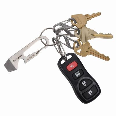 Brelok mjetesh Nite Ize Micro Tool DoohicKey KMT-11-R3, çelik inoks, shumëfunksional, argjendtë