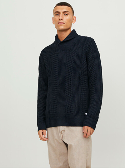 Triko Jack&Jones JJSTANDFORD Regular Fit 12236287 Navy Blazer