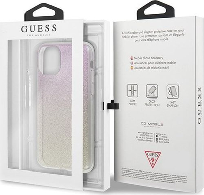Mbulesë telefoni Guess Glitter Gradient, për iPhone 11 Pro Max, Hard Case, rozë ari