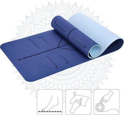 Tapet yoga HMS YM10, TPE, 182 x 61 x 0.8 cm, dy shtresa