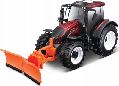 Lodër traktor Bburago Valtra N174, model 1:32, me plug bore