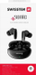 Kufje Bluetooth Swissten TWS Sonic, true wireless, me kuti kariku, të zeza