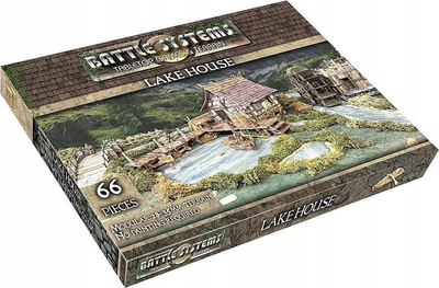 Сценографија за маса Battle Systems Fantasy Terrain Lake House, 28–35mm, картон, со езеро