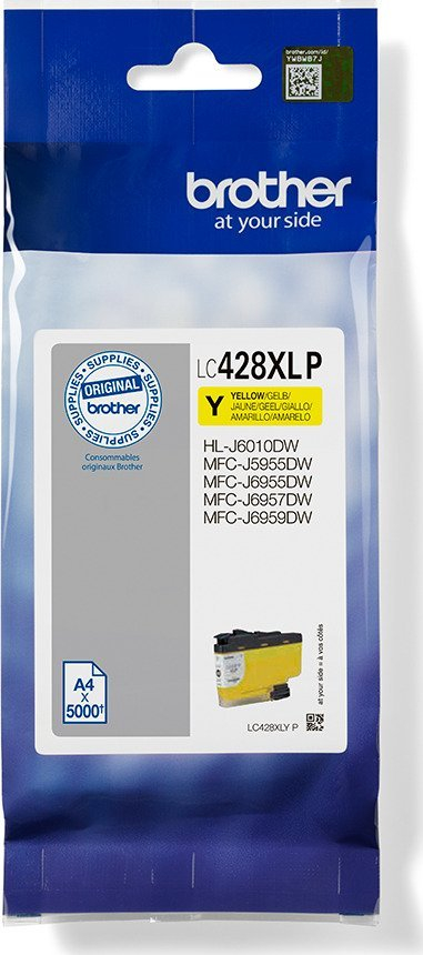 Kasetë boje Brother LC-428XLYP, e verdhë, kapacitet i lartë, 5000 faqe
