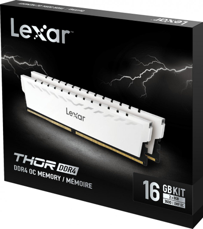 Memorie Lexar Thor, DDR4, 16 GB, 3600 MHz, CL18, LD4BU008G-R3600GDWG