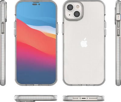 Kapotë telefoni Hurtel Spring Case iPhone 14 Plus, silikoni, me kornizë, blu e çelët