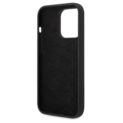 Këllëf telefoni BMW M Silicone për iPhone 15 Pro Max, me shirita blu edhe të kuq, i zi