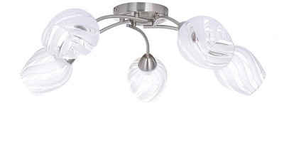 Lampë tavani Domoletti CL17061, 5xE27, 5x60W, krom e bardhë