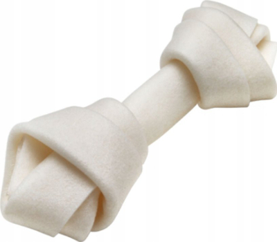 Kockë përtypëse për qen Hau&amp;Miau White Tied Bone, 16.5 cm, 60 g, e bardhë
