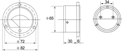 Ampermetër panelor analog Ammeter 30A, me shunt, i rrumbullakët