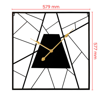 Orë murale MPM E04.4482.90, metal, 58cm, e zezë