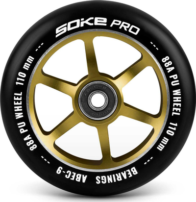 Rrota trotineti Soke Scooter 110mm, ABEC 9, set 2 copë, ngjyrë e artë