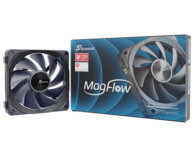 Вентилатор за компјутер SeaSonic MagFlow 1225 PWM, 120 mm, без осветлување, црн