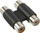 Adapter audio InLine AV RCA x2, femër‑femër, i zi