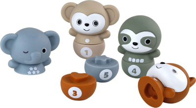 Set bowling për kalamaj Leantoys Zoo Rollers, 6 kunja, 1 top, shumëngjyrësh