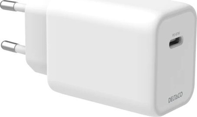 Karikues Deltaco USBC-GAN05, GaN, USB-C, i bardhë