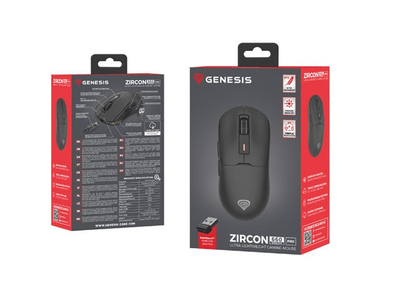Maus gaming Genesis Zircon 660 Pro, pa kabllo dhe me kabllo, optik, i zi
