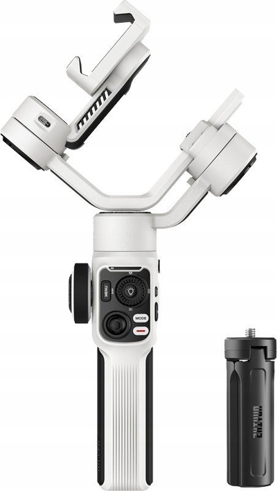 Stabilizues telefoni Zhiyun Smooth 5S Combo, me 3 akse, me tripod, i bardhë