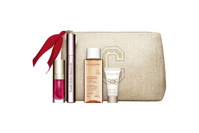 Set Clarins Holiday Collection Wonder Perfect kCL1025 Maskarë 8 ml + Vaj buzësh 7ml + Ujë micelar 50 ml + Bazë grimi SOS 5 ml