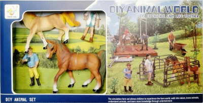 Set lodrash fermë HAOJIA DIY Animal World, figura plastike, për fëmijë, shumëngjyrësh