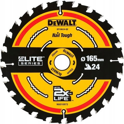 Disk sharrë Dewalt Elite Series DT10624, 165mm, 24 dhëmbë, i verdhë