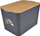 Kuti ruajtjeje Homea Storage Box With Lid, 26L, me kapak bambu, gri antracit