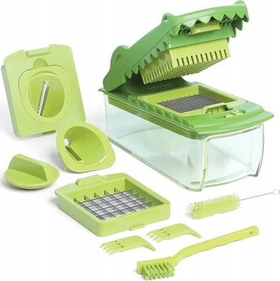 Ренде за зеленчук Ototo Croc Chop, 4 сечила, проzirно зелено