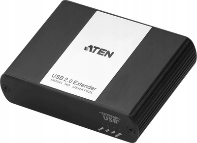 Zgjatues USB ATEN 4-Port, USB 2.0, në LAN, i zi