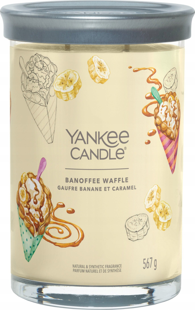 Qiri Yankee Candle Banoffee Waffle Signature Large Tumbler, 567g, erë frutash, i verdhë