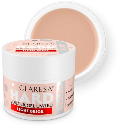 Xhel ndërtues për thonj Claresa Hard&amp;Easy Light Beige, 12g, bezhë e çelët