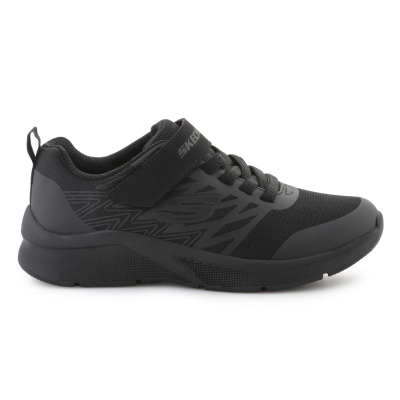 Këpucë sportive Skechers Microspec Texlor Jr 403770L, rrjetë që merr frymë, mbyllje me ngjitëse, të zeza