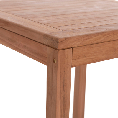 Tavolinë bar HM PRESSCOT, dru teak, 70x70x105 cm, ngjyrë natyrale