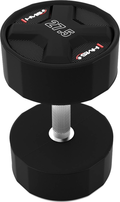 Hantel HMS Polyurethane Dumbbell, 27.5 kg, dorezë e gdhendur, e zezë
