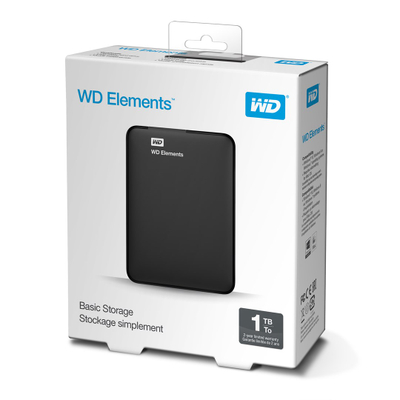 Hard disk i jashtëm Western Digital Elements Portable, 1TB, 2.5", i zi