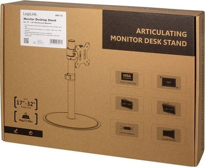 Mbajtëse monitori LogiLink BP0110, 17\"-32\", e zezë