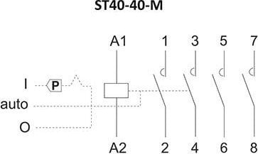 Модуларен контактор F&amp;F ST40-40-M, 40A, 230V AC, сив