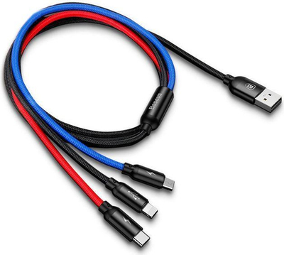 Kabllo USB 3n1 Baseus USB 3.5A , e zezë