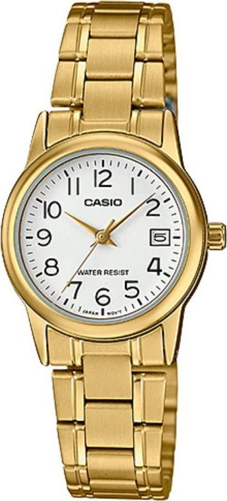 Orë dore Casio LTP-V002G-7B2 për femra, analog, datë, e artë