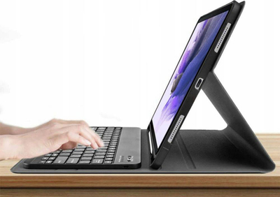 Kuti me tastierë Strado për Samsung Galaxy Tab S7 FE S7 Plus, Bluetooth, me mbyllje magnetike, e zezë