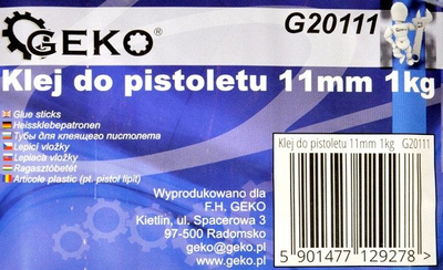 Силиконски лепливи стапчиња GEKO, 11x200mm, 1kg, транспарентни