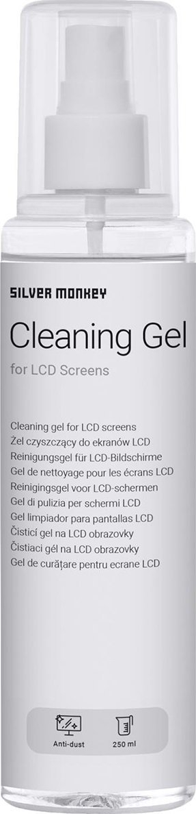 Set për pastrim ekrani Silver Monkey Cleaning Gel, për LCD, 250 ml, gri