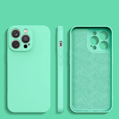 Kapak silikoni Hurtel për iPhone 13 Pro, matte, ngjyrë mente