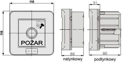 Buton manual alarmi zjarri Elektromet WPp-2s ROP A, 2 zona, 12A, IP65, i kuq