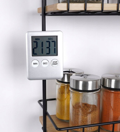 Timer digjital kuzhine me magnet, ekran i madh, i bardhë