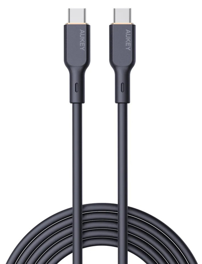 Kabllo Aukey, USB C / USB C, 1.8 m, e zezë