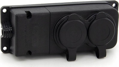 Shirit prizash Rubber Double Socket, 2 dalje, IP44, i zi