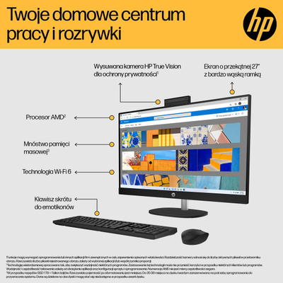 Kompjuter All in One HP 27-cr0232nw, 27", Ryzen 5, 16GB RAM, 512GB SSD, i bardhë